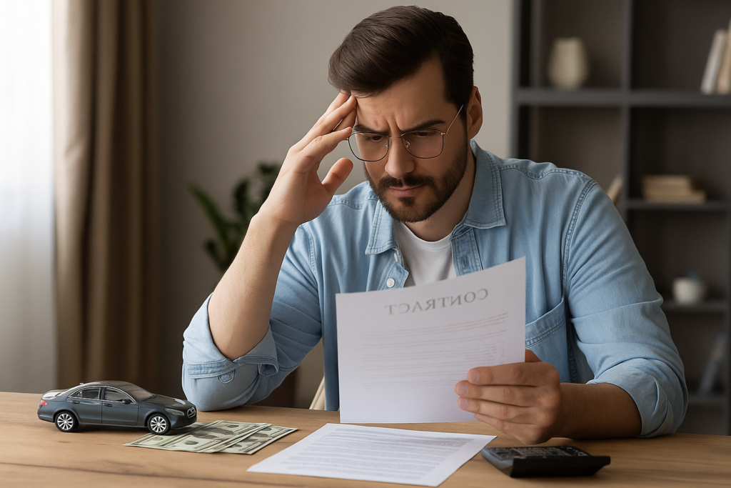 Contrato com itens destacados como abusivos